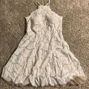 Francesca’s White Lace Halter Dress